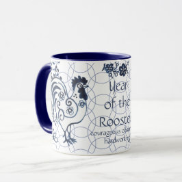 Kinesiskt nyår för Tupp Blue Zodiac Artistic Mugg