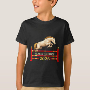 Kinesiskt nyår Häst 2026 Ridsport Hoppning T Shirt