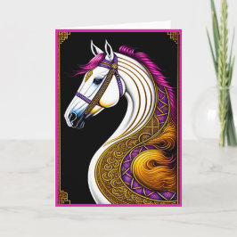 Kinesiskt nyår Häst Julkort Kort