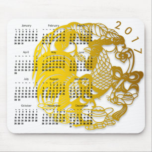 Kinesiskt nyår i Tupp 2017 Calendar Mousepad Musmatta