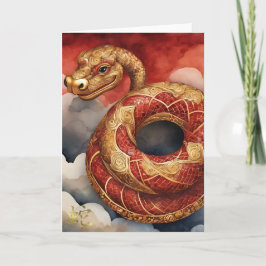 Kinesiskt nyår Orm Mjukpapperkort Kort