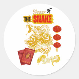 KINESISKT NYÅR RUNT KLISTERMÄRKE