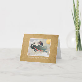 Kinesiskt nyårskort för dryck-Helgdag Helgkort