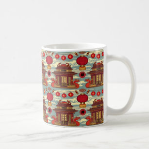 Kinesiskt nyårstidsprogram kaffemugg