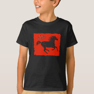 Kinesiskt nytt år 2014 år av hästT-tröja T-shirt