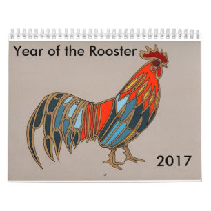 Kinesiskt nytt år 2017 - år av tuppen kalender