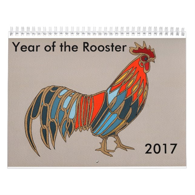 Kinesiskt nytt år 2017 - år av tuppen kalender (Omslag)