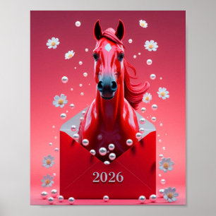 Kinesiskt nytt år 2026 poster