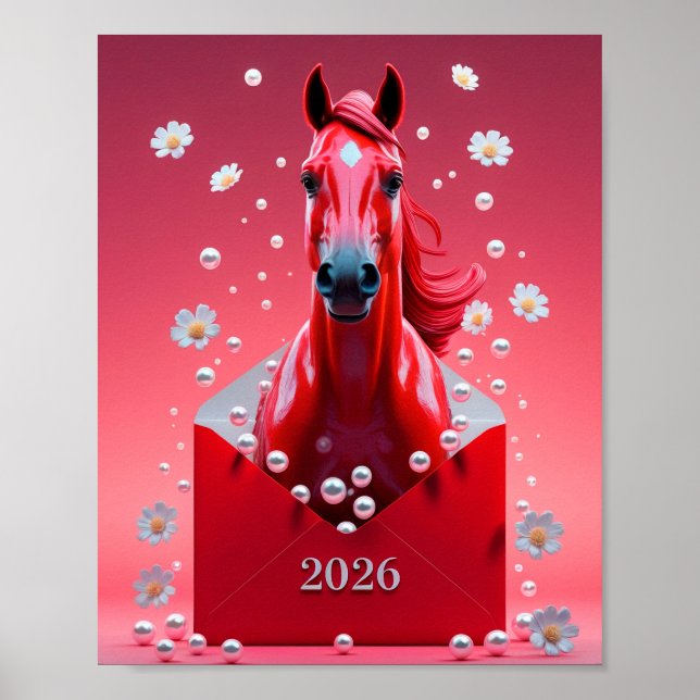 Kinesiskt nytt år 2026 poster (Framsidan)