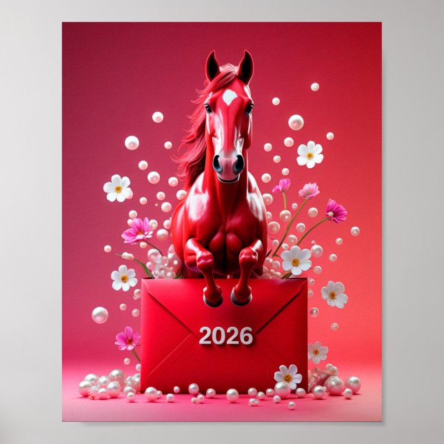 Kinesiskt nytt år 2026 poster (Framsidan)