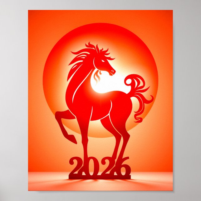 Kinesiskt nytt år 2026 poster (Framsidan)