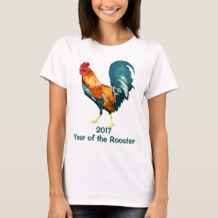 Kinesiskt nytt år av tuppen 2017 tee shirt