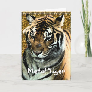Kinesiskt nytt år för metalltiger Birthday/or Helgkort