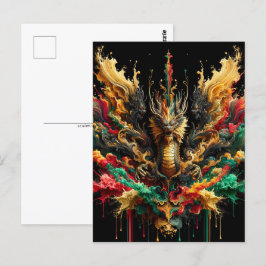 Kinesiskt nytt Lunarår i draken, postkorsning Vykort