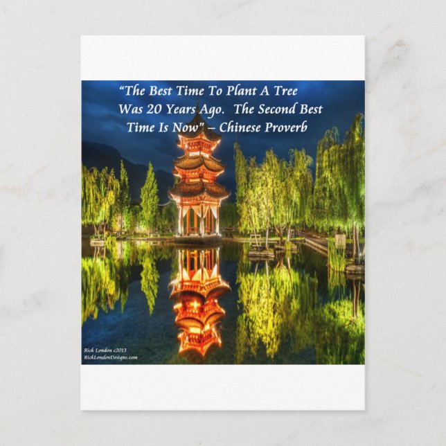 Kinesiskt ordspråk och naturordspråk vykort (Framsida)