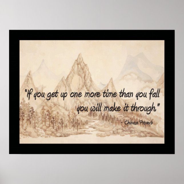 Kinesiskt ordspråk som du kommer att klara poster (Framsidan)