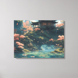 Kinesiskt palats på Blommarna Färskbergsmålning Canvastryck