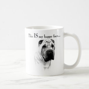 Kinesiskt Shar Pei lyckligt ansikte Kaffemugg