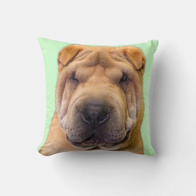 Kinesiskt Shar Pei porträtt Kudde (Framsida)