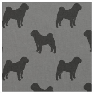 Kinesiskt Shar-Pei Silhouettesmönster Tyg
