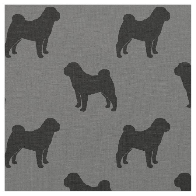 Kinesiskt Shar-Pei Silhouettesmönster Tyg (Närbild)