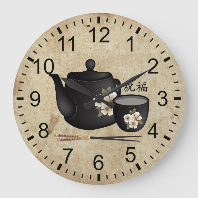 Kinesiskt te för två "Bluting" Stor Klocka (Framsida)