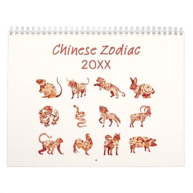 Kinesiskt zodiac-djurtecken kalender (Omslag)
