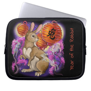 Kinesiskt zodiakår för kanin laptop sleeve
