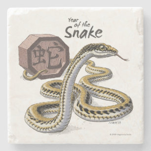 Kinesiskt zodiakår för snake Animal Art Stenunderlägg