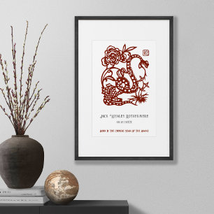 Kinesiskt zodiakår för tandkräm, födelsedagsutskri poster