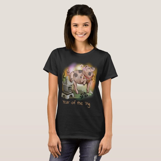 Kinesiskt zodiakår i Gris T-shirt (Hel framsida)
