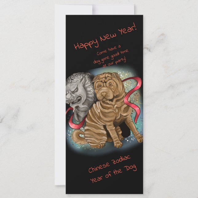 Kinesiskt zodiakår i Hund Inbjudningar (Framsida)