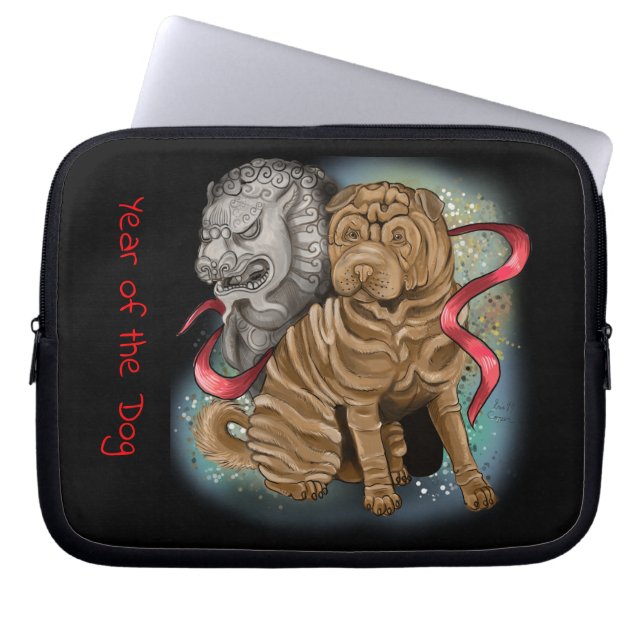 Kinesiskt zodiakår i Hund Laptop Sleeve (Framsidan)