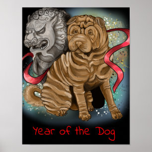 Kinesiskt zodiakår i Hund Poster