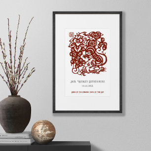 Kinesiskt zodiakår i Råtta-födelsedagspressen Poster