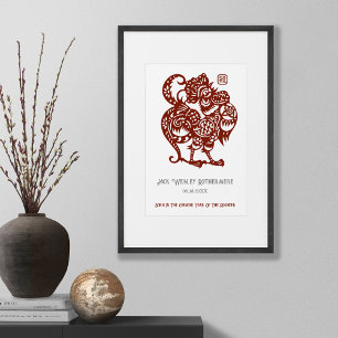 Kinesiskt zodiakår i Tupp-födelsedagspresent Poster