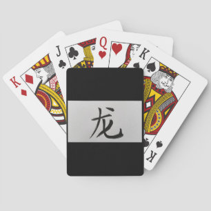 Kinesiskt zodiaktecken Dragon svart Casinokort