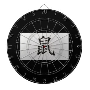 Kinesiskt zodiaktecken Råtta svart Darttavla