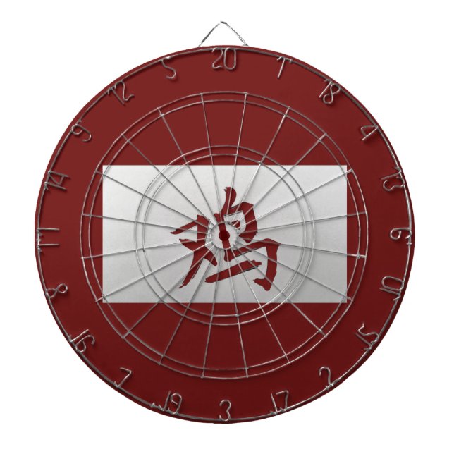 Kinesiskt zodiaktecken Tupp röd Piltavla (Framsidan)