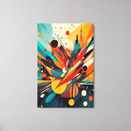 Kinetic Bloom: Explosive Modern Geometric Abstract Canvastryck