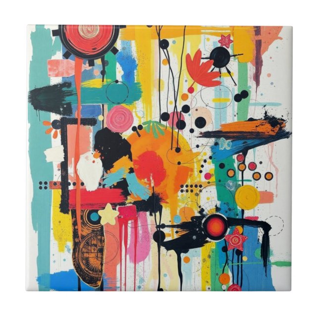 Kinetic Färg Burst Kakelplatta (Framsidan)