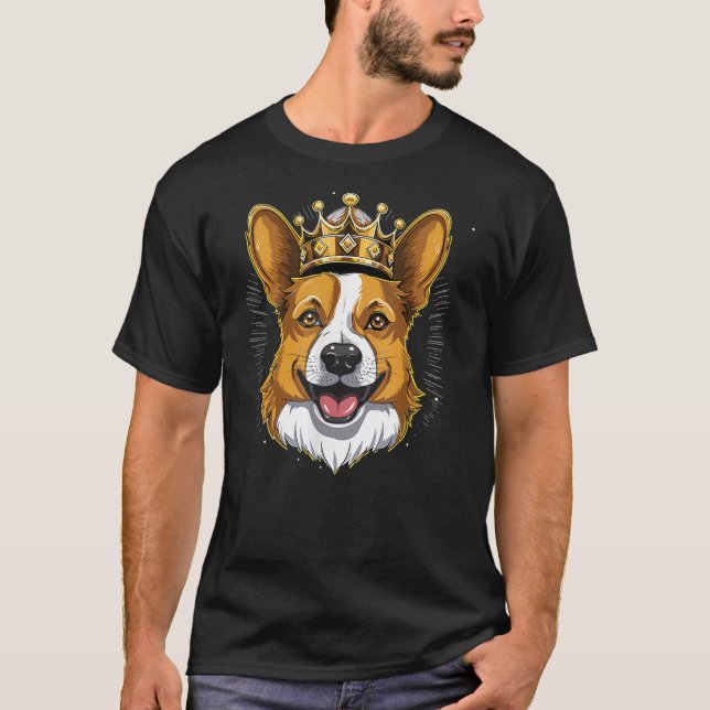 King American Corgi Crown Dog T Shirt (Framsida)