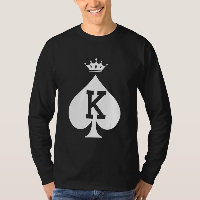King and Queen Couples Hearts Matching Valentine's T Shirt (Framsida)