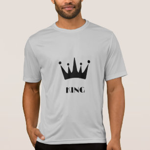 King anpassad text svart krona bild herr Sport-Tek T Shirt