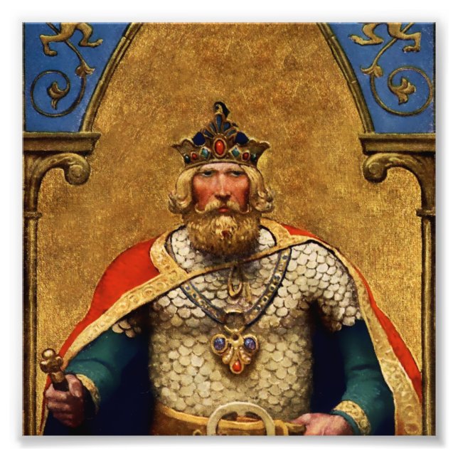 “King Arthur” av NC Wyeth Fototryck (Framsidan)