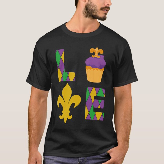 King Cake Love Mardi Gras Parade Shenanigans Carni T Shirt (Framsida)