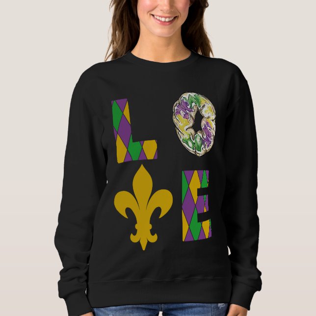 King Cake Love Mardi Gras Parade Shenanigans Carni T Shirt (Framsida)