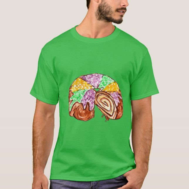 King Cake Watercolor T Shirt (Framsida)