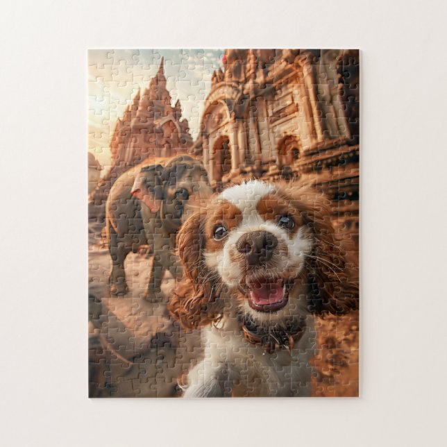 King Charles Cocker Spaniel i Ankor-templet Pussel (Vertikal)