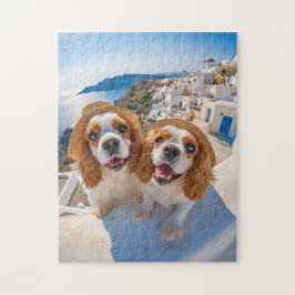 King Charles Cocker Spaniel i Santorini Pussel